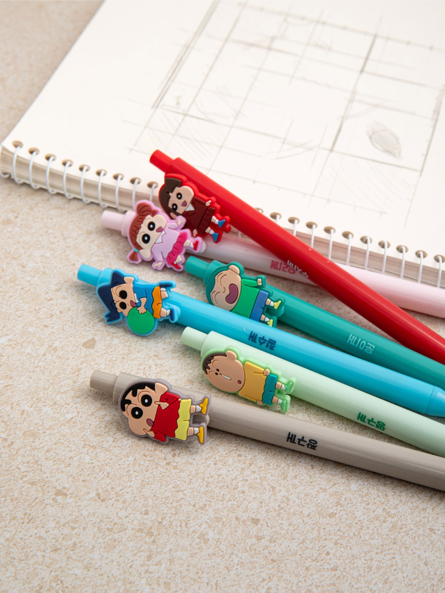 Cute Shin-chan Click Gel Pen Set – 6 Colors